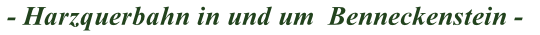 - Harzquerbahn in und um  Benneckenstein -